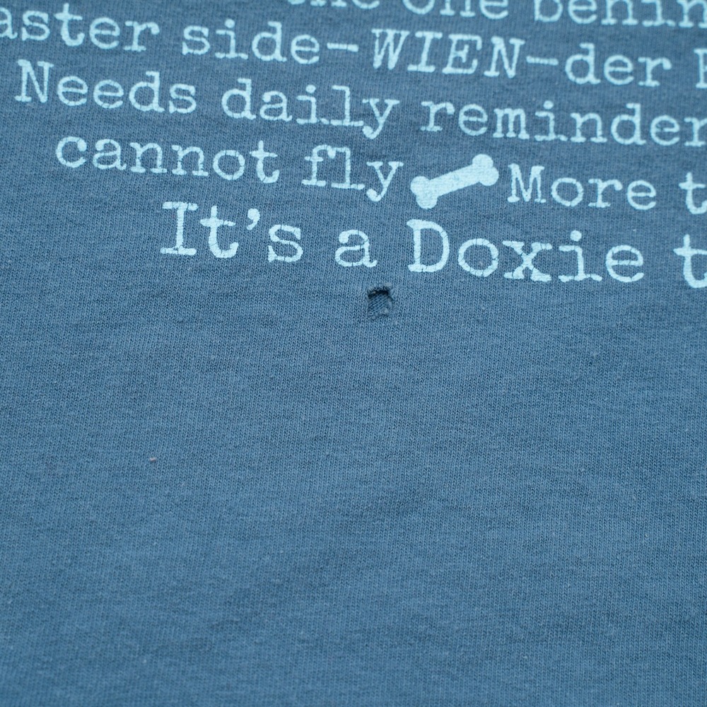 Vintage Y2k 2000s Dachshunds T Shirt Blue Its a Doxie Thing L Adult - Picture 4 of 6